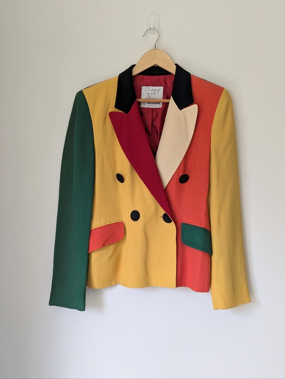 Moschino Vintage 90s Moschino Colorblock Blazer Jacket Sz 8 Cheap And Chic